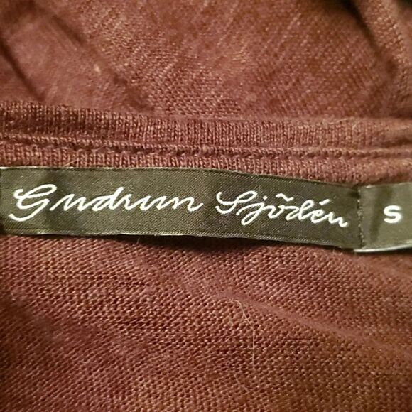 GUDRUN SJODEN TUNIC in LINEN Brown Womens Size Small Lagenlook Minimalist - Picture 6 of 7